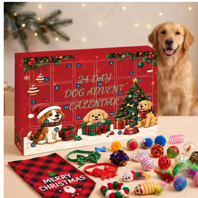 Christmas dog advent calendar with festive toy surprises